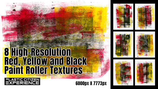 8 Red, Yellow and Black Paint Roller Textures